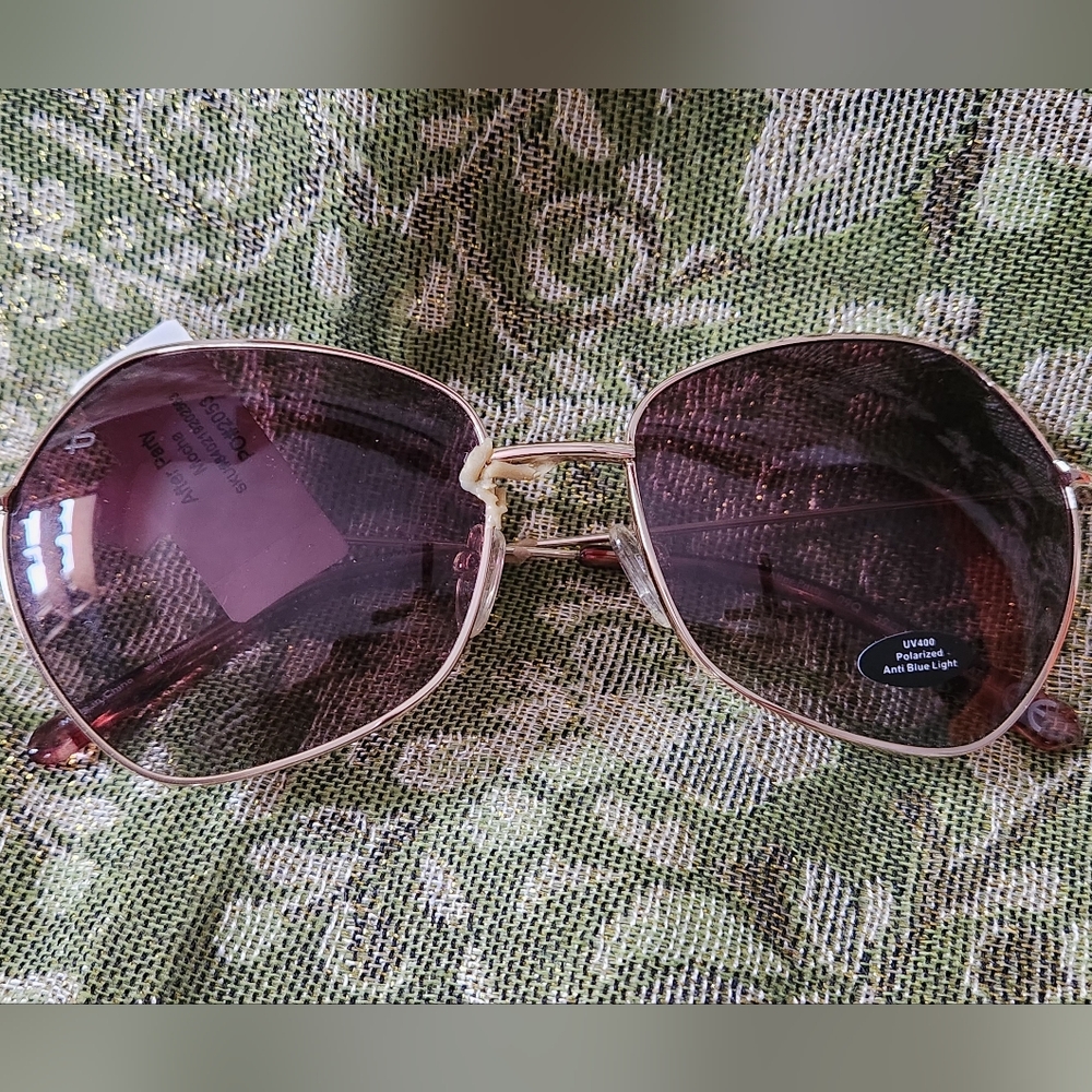 2/$30 New Gold Frame Sunglasses